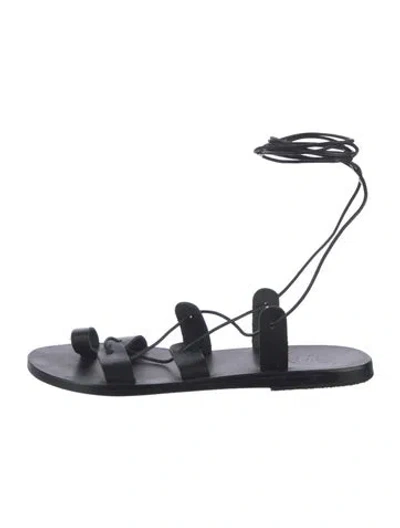 Pre-owned Ancient Greek Sandals Leather Sandals In Black