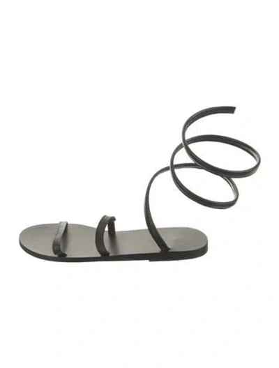 Pre-owned Ancient Greek Sandals Leather Sandals In Black