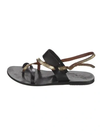 Pre-owned Ancient Greek Sandals Leather Sandals In Black