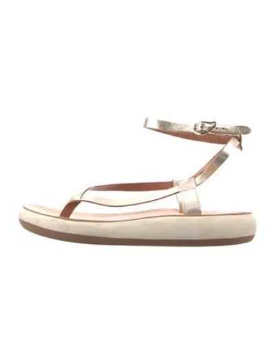 Pre-owned Ancient Greek Sandals Leather Sandals In Gold/neutrals