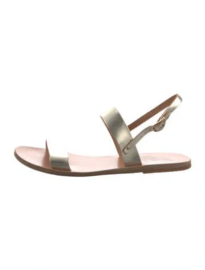 Pre-owned Ancient Greek Sandals Leather Sandals In Silver
