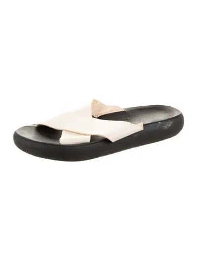 Pre-owned Ancient Greek Sandals Leather Slides In Black