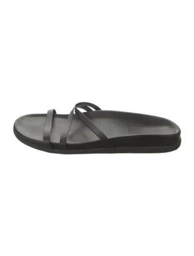 Pre-owned Ancient Greek Sandals Leather Slides In Black