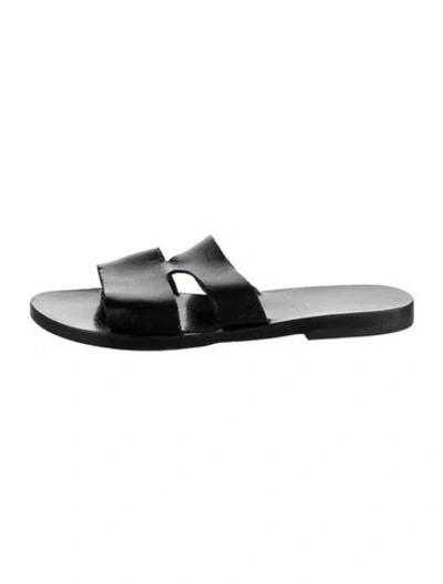Pre-owned Ancient Greek Sandals Leather Slides In Black