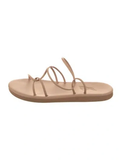 Pre-owned Ancient Greek Sandals Leather Slides In Gold