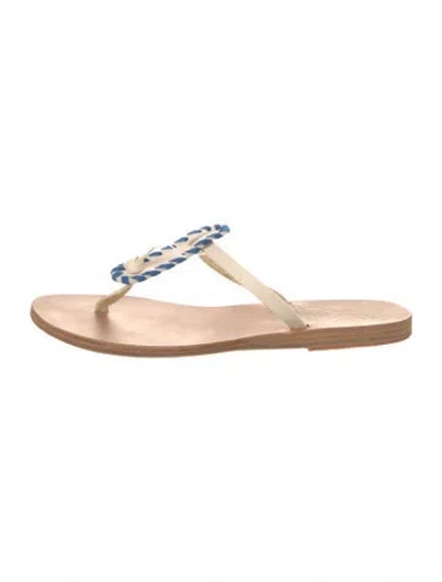 Pre-owned Ancient Greek Sandals Leather Slides In Neutral