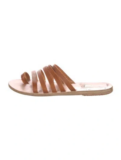 Pre-owned Ancient Greek Sandals Leather Slides In Neutral