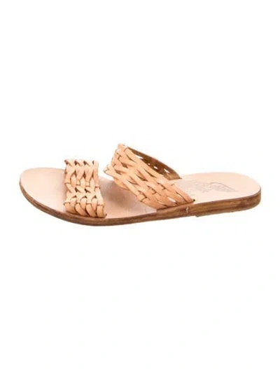 Pre-owned Ancient Greek Sandals Leather Slides In Neutral