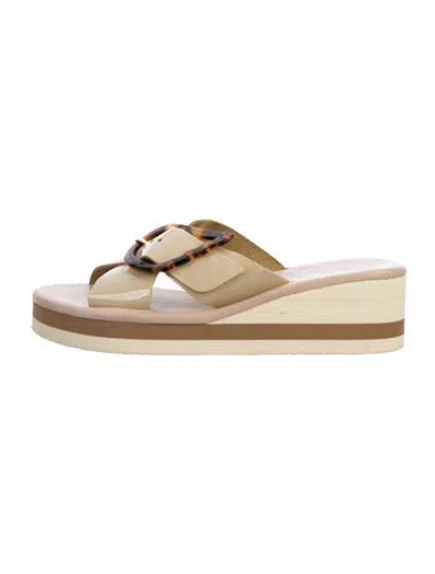 Pre-owned Ancient Greek Sandals Leather Slides In Neutrals