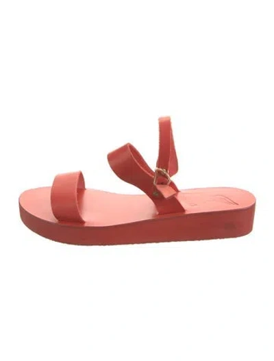 Pre-owned Ancient Greek Sandals Leather Slides In Red