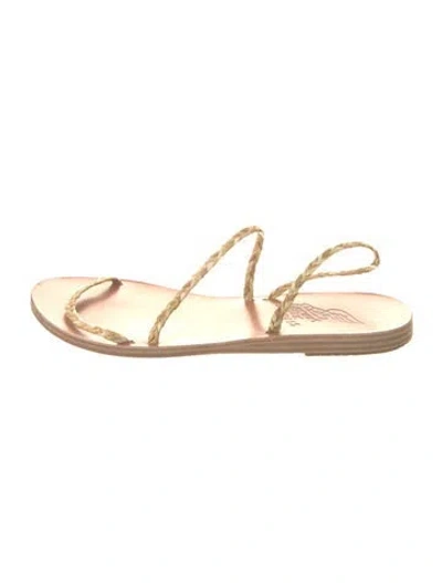 Pre-owned Ancient Greek Sandals Leather Slingback Flats In Neutral