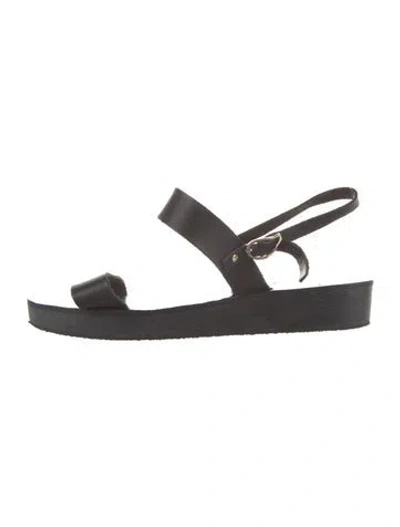 Pre-owned Ancient Greek Sandals Leather Slingback Sandals In Black