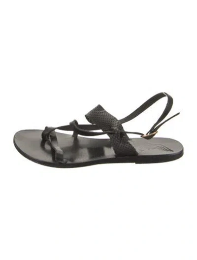 Pre-owned Ancient Greek Sandals Leather Slingback Sandals In Black