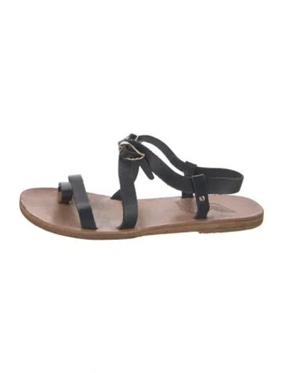 Pre-owned Ancient Greek Sandals Leather Slingback Sandals In Black