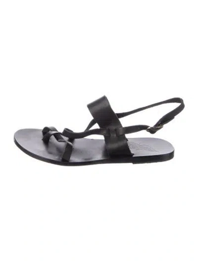 Pre-owned Ancient Greek Sandals Leather Slingback Sandals In Black