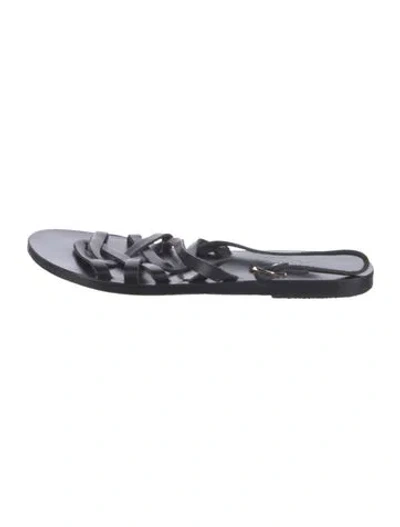 Pre-owned Ancient Greek Sandals Leather Slingback Sandals In Black