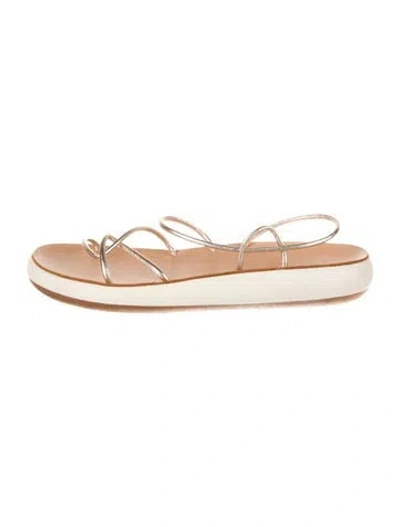 Pre-owned Ancient Greek Sandals Leather Slingback Sandals In Neutral