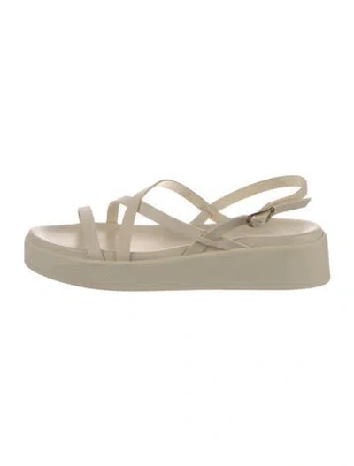 Pre-owned Ancient Greek Sandals Leather Slingback Sandals In Neutral