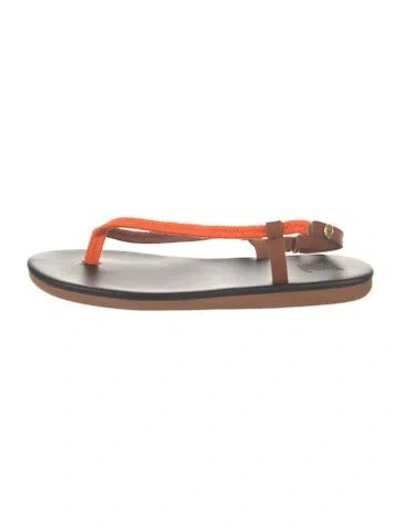Pre-owned Ancient Greek Sandals Leather Slingback Sandals In Orange