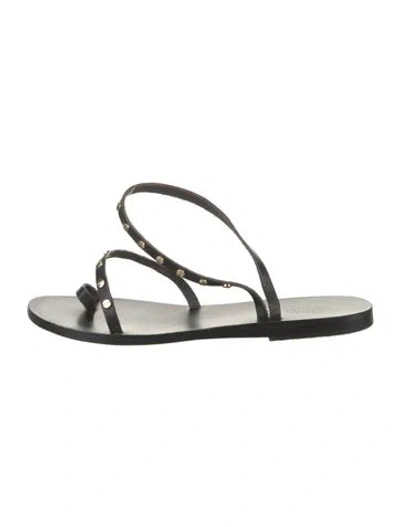 Pre-owned Ancient Greek Sandals Leather Studded Accents Sandals In Black