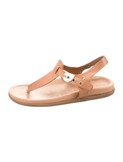 Pre-owned Ancient Greek Sandals Leather T-strap Sandals In Neutral