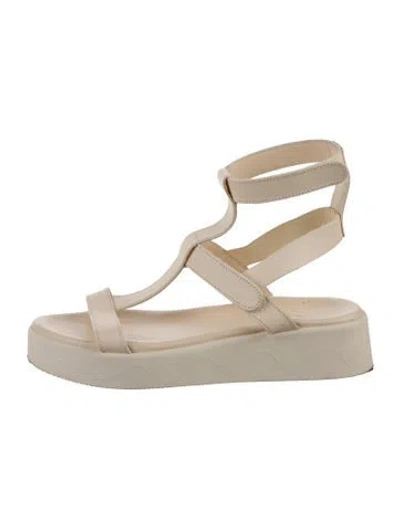 Pre-owned Ancient Greek Sandals Leather T-strap Sandals In Neutrals/white