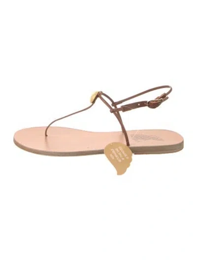 Pre-owned Ancient Greek Sandals Leather T-strap Sandals In Pink