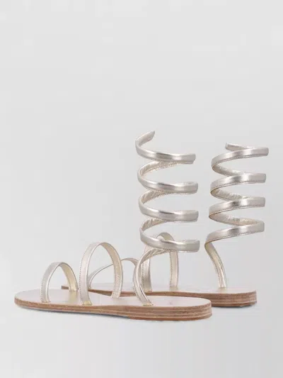 Ancient Greek Sandals Leather Wrap Gladiator Sandal Open Toe In Multi