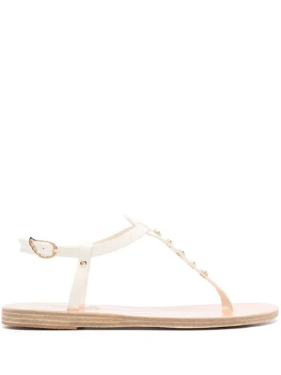 Ancient Greek Sandals Lito Bee Leather Sandals In White
