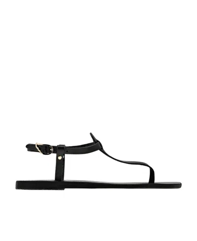 Ancient Greek Sandals Lito Leather Sandals In Black