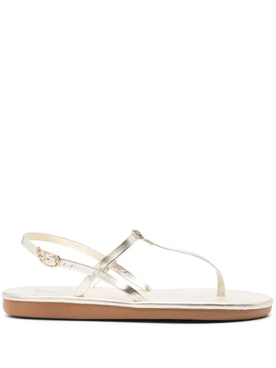 Ancient Greek Sandals Lito Leather Thong Sandals In Gold