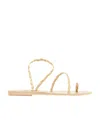 Ancient Greek Sandals Logo Flat Sandals In Nude