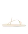 Ancient Greek Sandals Logo Ribbon Slippers In White