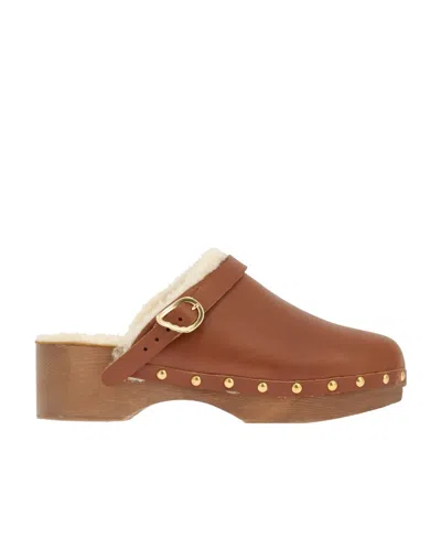 Ancient Greek Sandals Logo Thick-soled Sandals In Brown