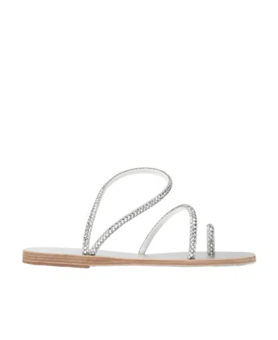 Ancient Greek Sandals Low-top Flat-soled Sandals In White