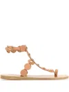 Ancient Greek Sandals Madison Leather Disc-embellished Sandals In Neutral