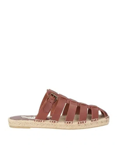 Ancient Greek Sandals Man Espadrilles Chocolate Brown Size 9 Leather In Multi