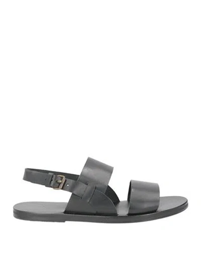 Ancient Greek Sandals Man Sandals Black Size 8 Cowhide
