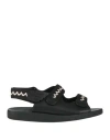 Ancient Greek Sandals Man Sandals Black Size 9 Leather, Textile Fibers In Black