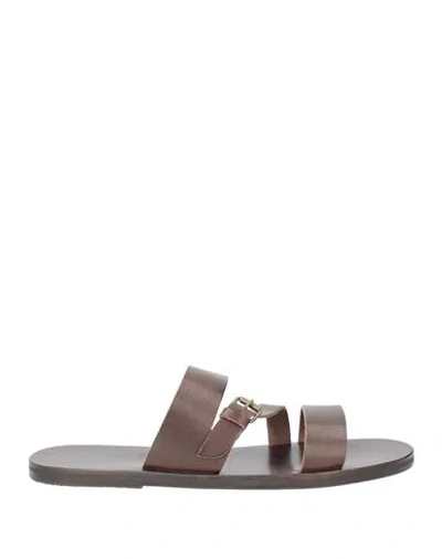 Ancient Greek Sandals Man Sandals Dark Brown Size 9 Leather