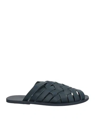 Ancient Greek Sandals Man Sandals Midnight Blue Size 7 Leather In Multi