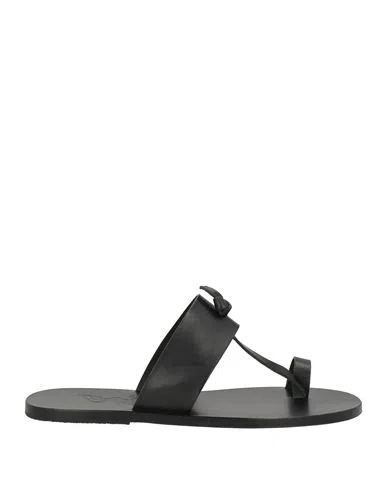 Ancient Greek Sandals Kritonas cross-strap slides - BLACK