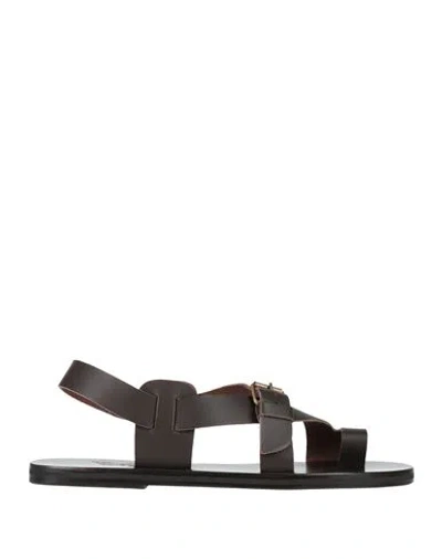 Ancient Greek Sandals Man Thong Sandal Dark Brown Size 9 Cowhide