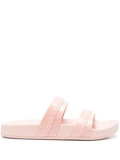 Ancient Greek Sandals Meli Double-strap Slides In Pink