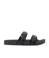 Ancient Greek Sandals Braided Straps Open Toe Flat Sole Sandals In Black