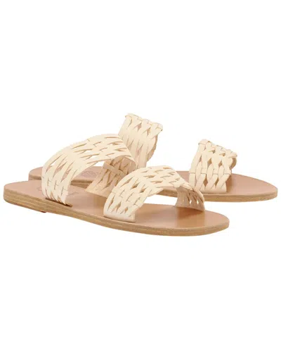 Ancient Greek Sandals Melia Woven Leather Sandal In White