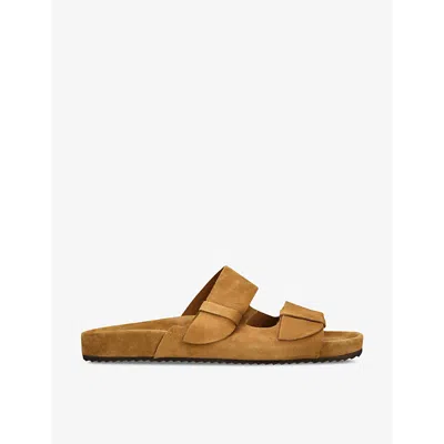 ANCIENT GREEK SANDALS ANCIENT GREEK SANDALS MENS CAMEL/OTH DIOGENIS DOUBLE-STRAP SUEDE SANDALS