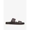 Ancient Greek Sandals Round-toe Leather Sandals In Dark Brown