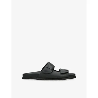 Ancient Greek Sandals Mens  Diogenis Leather Sliders In Black