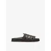 Ancient Greek Sandals Mens  Laodamas Leather Gradiator Flat Sandals In Dark Brown